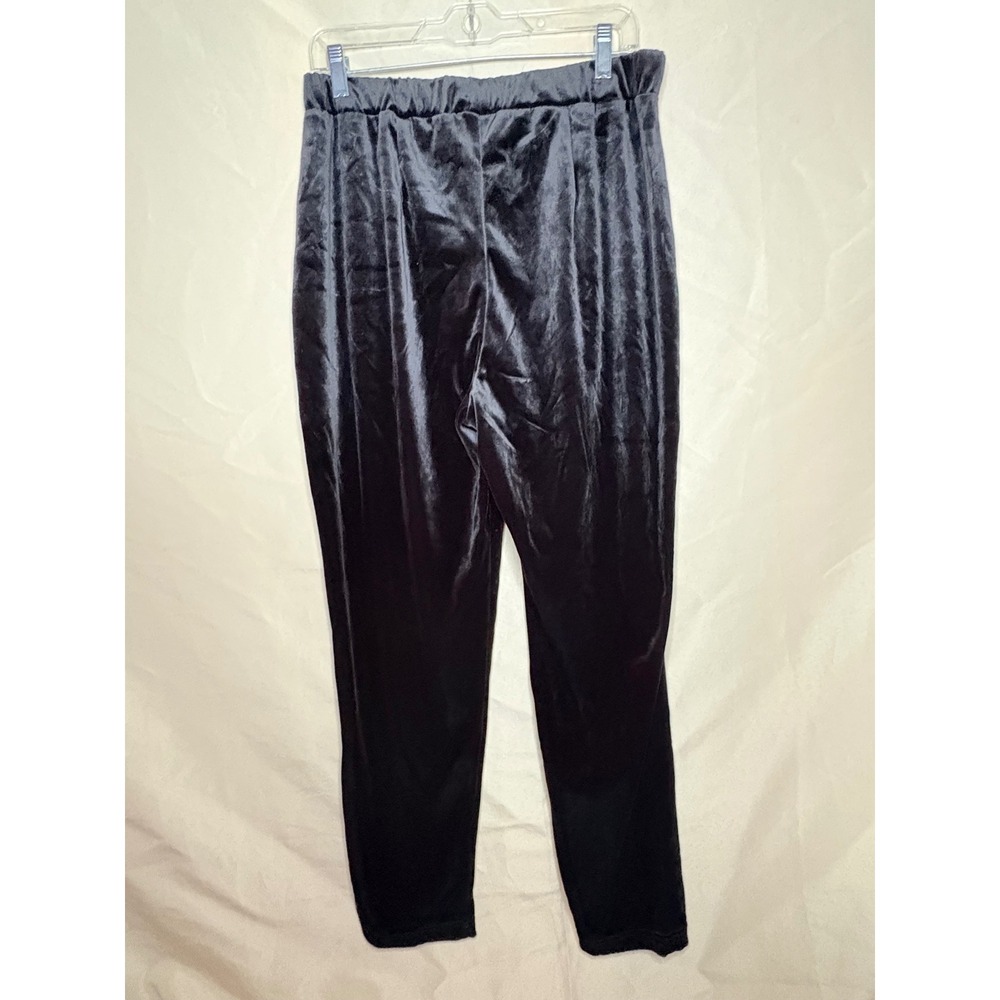 Fashion Bug Black Velvet Pleated Tapered Leg Pants Plus Size 18/20W Elastic NWT